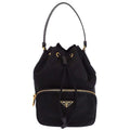 Prada 2-Way Bag Duet Bucket Re-Nylon Shoulder Nylon Black Gold