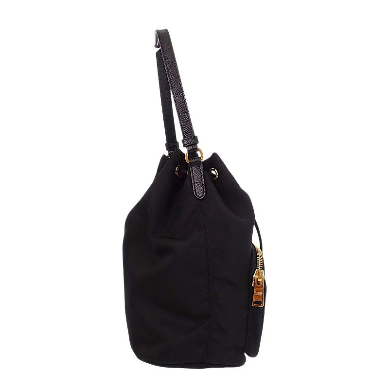 Prada 2-Way Bag Duet Bucket Re-Nylon Shoulder Nylon Black Gold — view 4