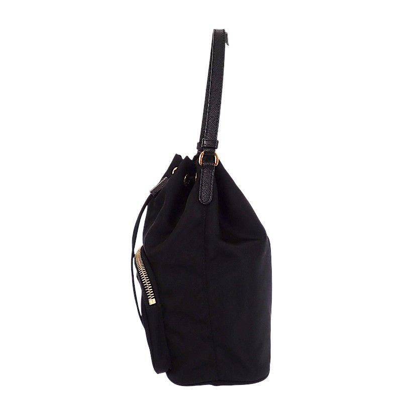 Prada 2-Way Bag Duet Bucket Re-Nylon Shoulder Nylon Black Gold — view 3