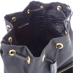 Prada 2-Way Bag Duet Bucket Re-Nylon Shoulder Nylon Black Gold — view 7