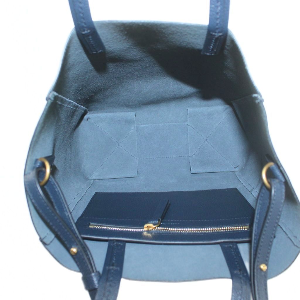 Celine Vertical Cover Small Tote 2-Way Shoulder Bag Leather Navy — view 6