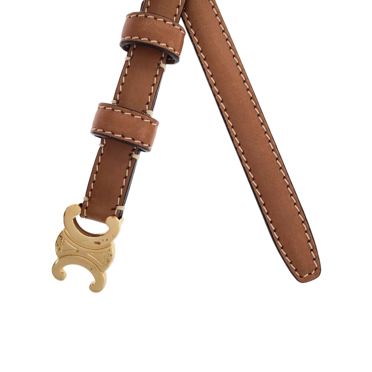 Celine Triomphe Leather Belt 13 Brown 70 — view 2