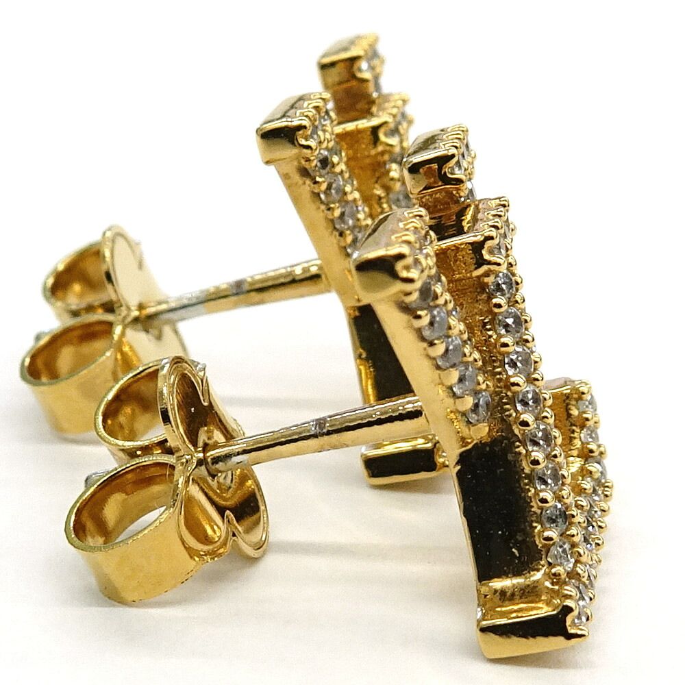 Louis Vuitton Earrings LV Iconic Strass Pair Metal GD Gold