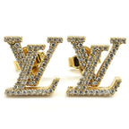 Louis Vuitton Earrings LV Iconic Strass Pair Metal GD Gold