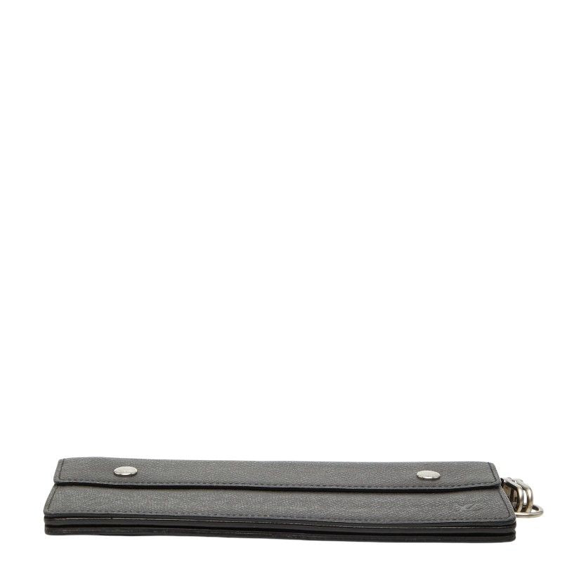 Louis Vuitton Taiga Portefeuille Accordion Wallet Ardoise Black Leather