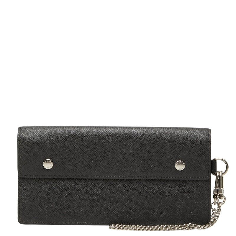 Louis Vuitton Taiga Portefeuille Accordion Wallet Ardoise Black Leather