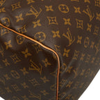 Louis Vuitton Monogram Keepall 55 Boston Bag Brown Leather