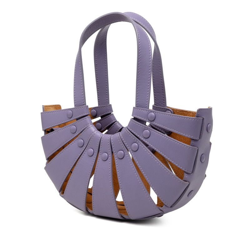 Bottega Veneta the Shell Crossbody Shoulder Bag 2-Way Purple Leather