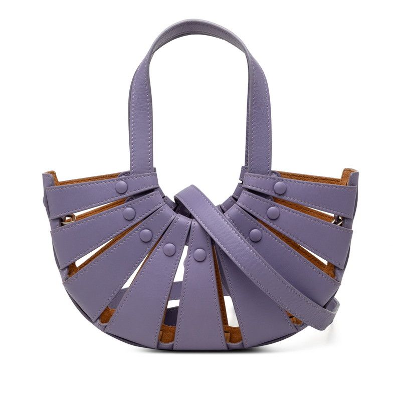 Bottega Veneta the Shell Crossbody Shoulder Bag 2-Way Purple Leather