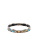 Hermes Enamel PM Bangle Silver Multicolor Metal Bracelet