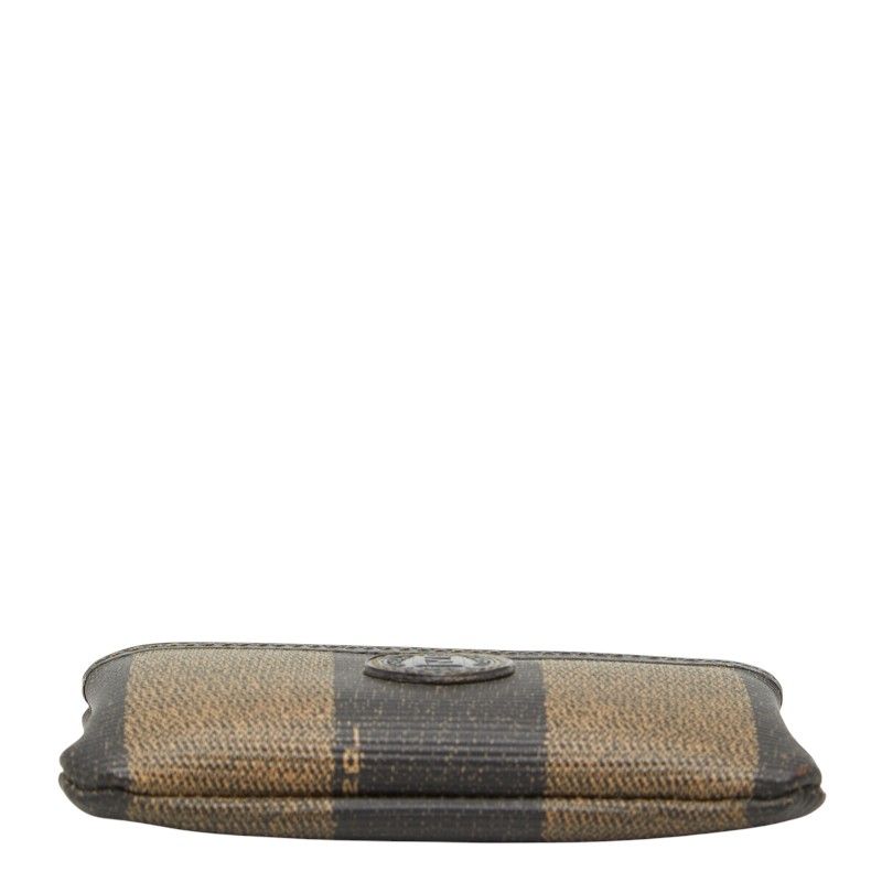 Fendi Pecan Coin Purse Black Brown Leather