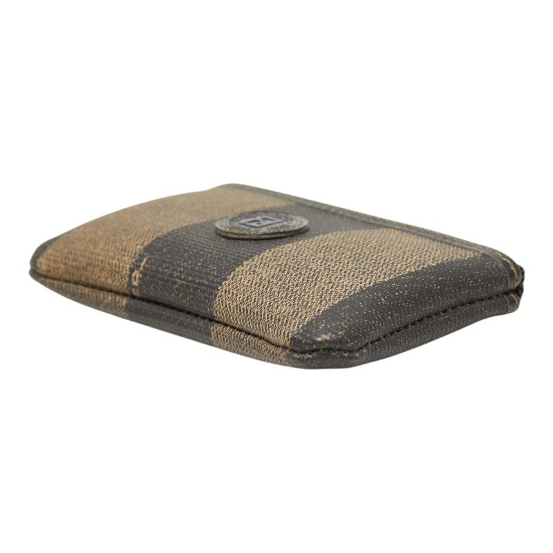 Fendi Pecan Coin Purse Black Brown Leather