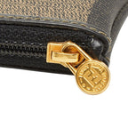 Fendi Pecan Coin Purse Black Brown Leather