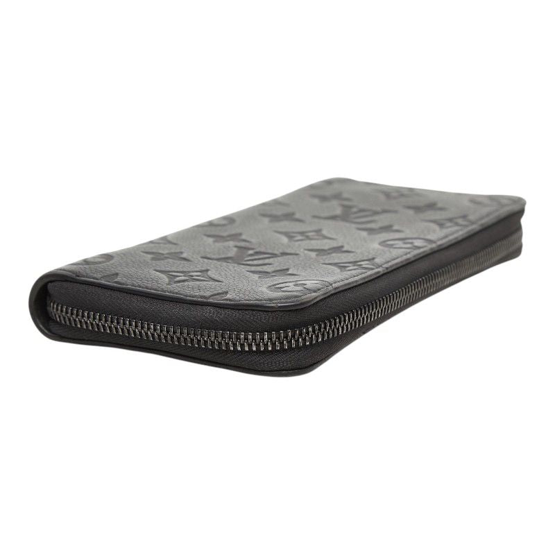 Louis Vuitton Monogram Shadow Zippy Wallet Vertical Zip Around Black Leather