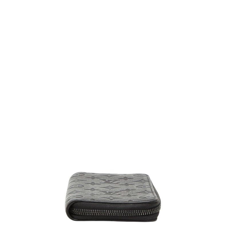 Louis Vuitton Monogram Shadow Zippy Wallet Vertical Zip Around Black Leather