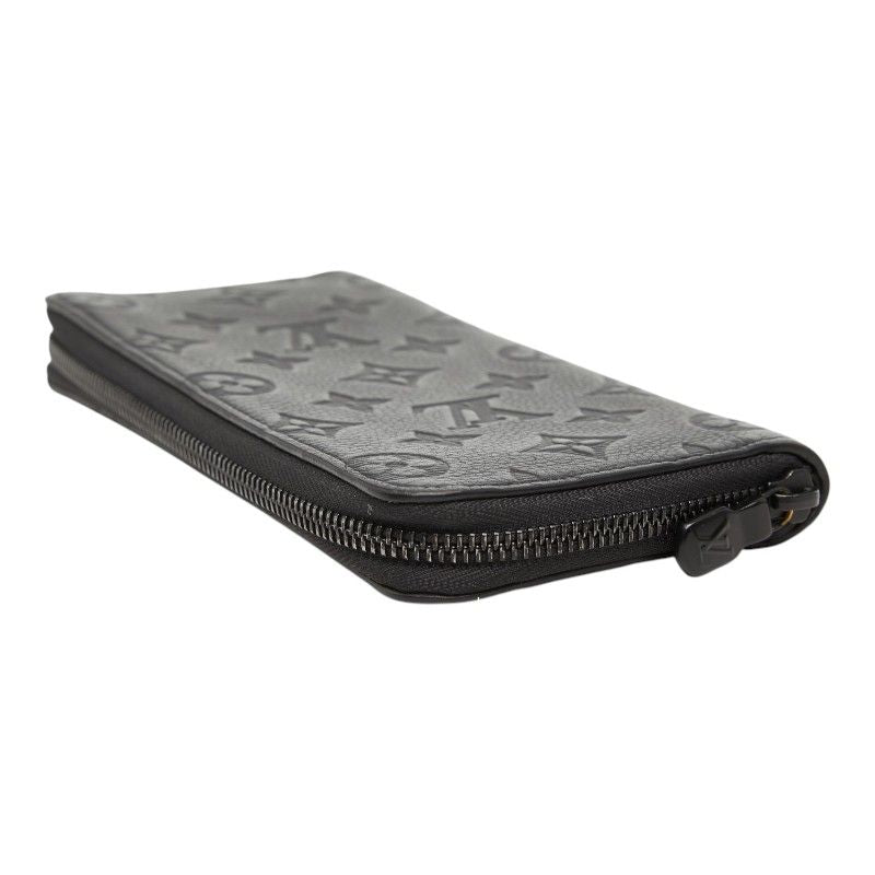 Louis Vuitton Monogram Shadow Zippy Wallet Vertical Zip Around Black Leather