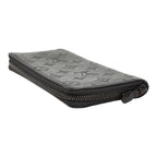 Louis Vuitton Monogram Shadow Zippy Wallet Vertical Zip Around Black Leather