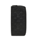 Louis Vuitton Monogram Shadow Zippy Wallet Vertical Zip Around Black Leather