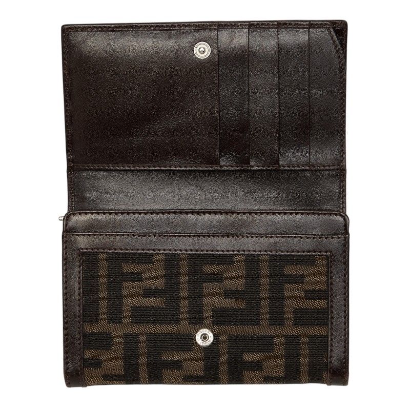 Fendi Zucca Bifold Wallet 008 Brown Canvas Leather
