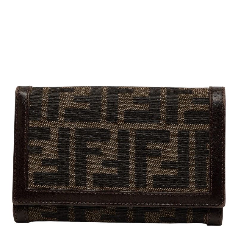 Fendi Zucca Bifold Wallet 008 Brown Canvas Leather