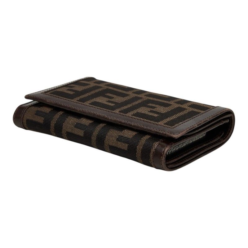 Fendi Zucca Bifold Wallet 008 Brown Canvas Leather
