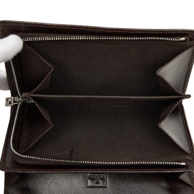 Fendi Zucca Bifold Wallet 008 Brown Canvas Leather