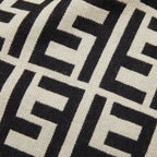 Fendi Zucca Scarf Large Black Ivory Wool