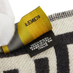 Fendi Zucca Scarf Large Black Ivory Wool