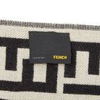 Fendi Zucca Scarf Large Black Ivory Wool