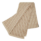 Fendi Zucca Scarf Large Beige Wool