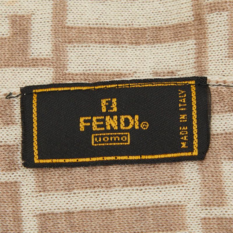 Fendi Zucca Scarf Large Beige Wool