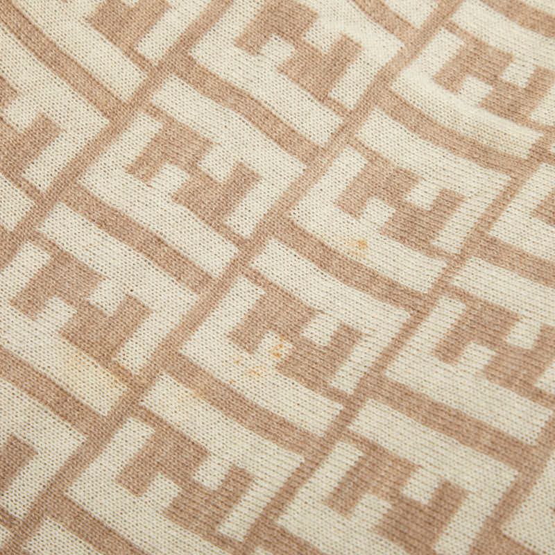 Fendi Zucca Scarf Large Beige Wool
