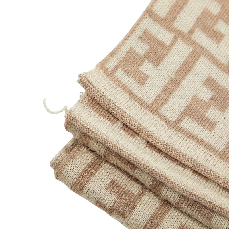 Fendi Zucca Scarf Large Beige Wool