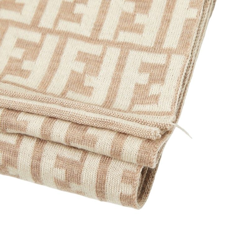 Fendi Zucca Scarf Large Beige Wool