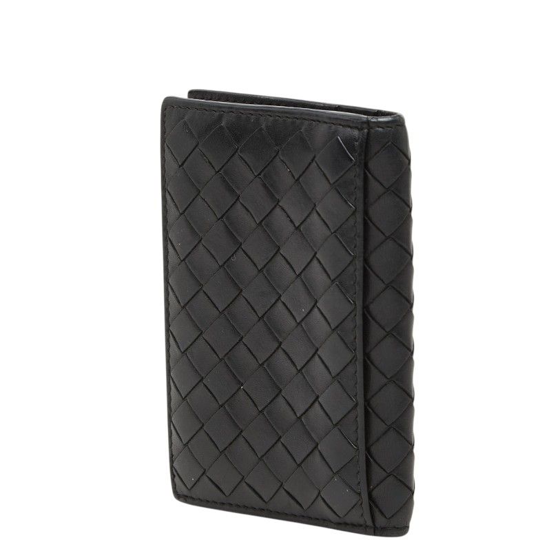 Bottega Veneta Intrecciato Card Case Business Holder Black Leather