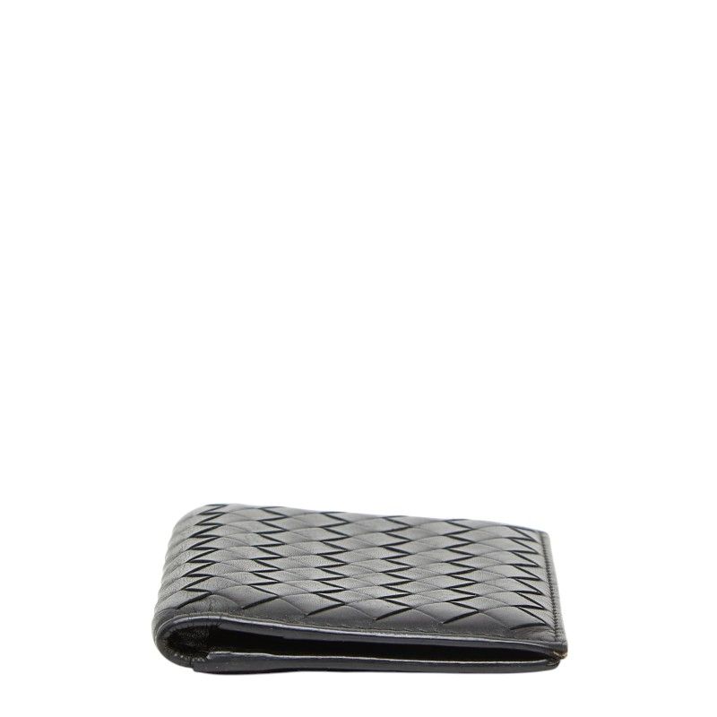 Bottega Veneta Intrecciato Card Case Business Holder Black Leather