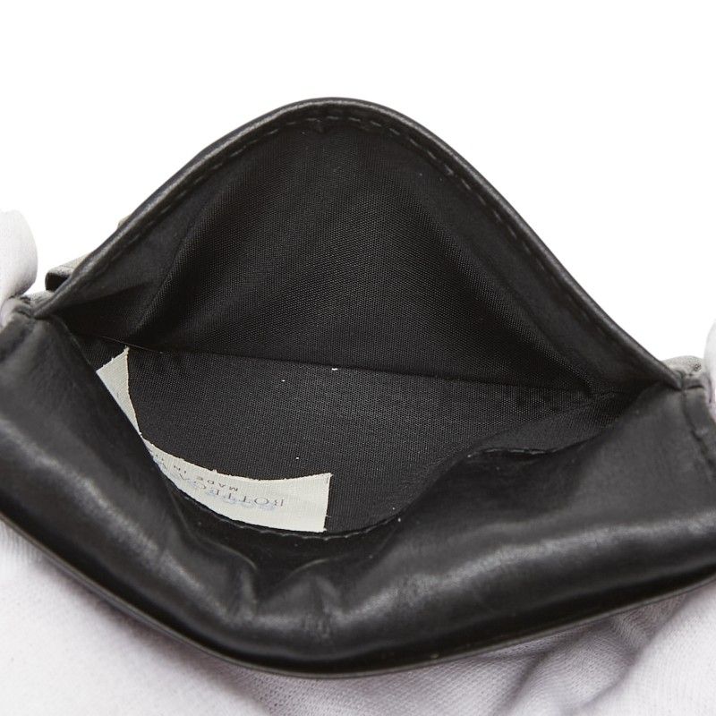 Bottega Veneta Intrecciato Card Case Business Holder Black Leather