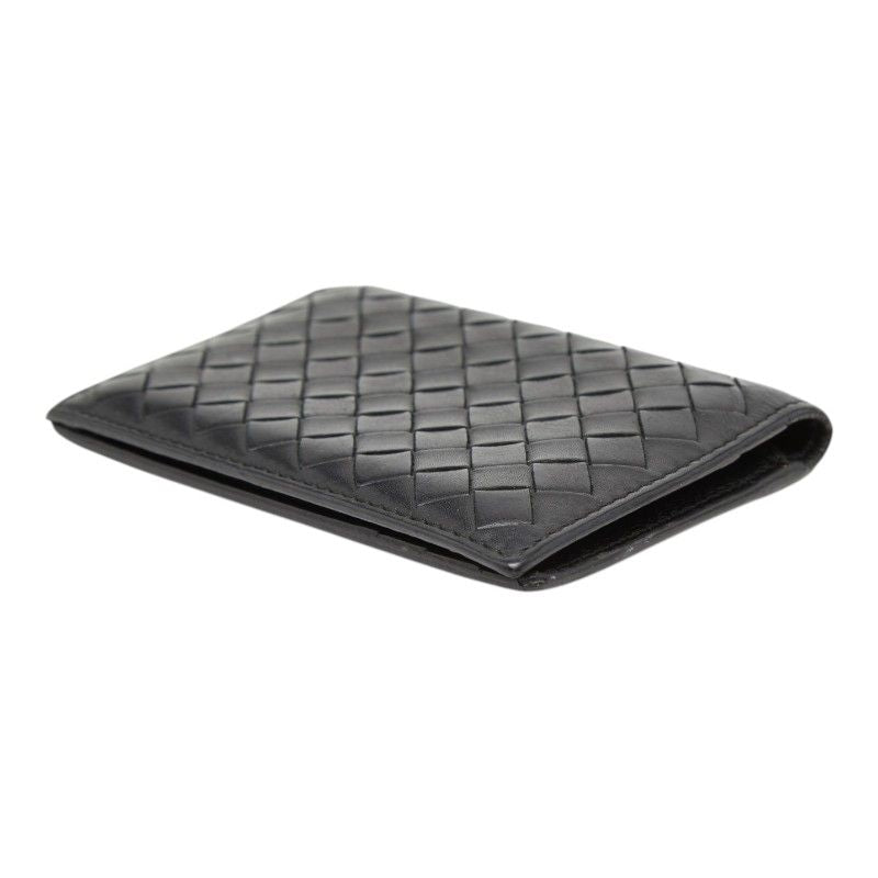 Bottega Veneta Intrecciato Card Case Business Holder Black Leather