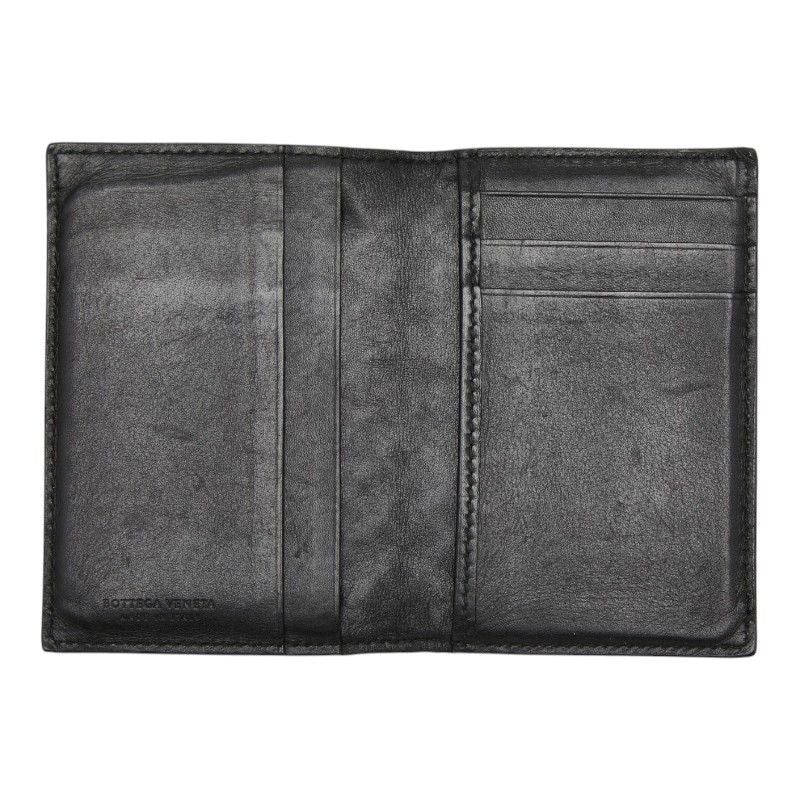 Bottega Veneta Intrecciato Card Case Business Holder Black Leather