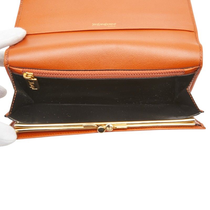 Saint Laurent Vintage Line Wallet Brown Leather