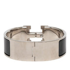 Hermes Clic Clac PM Bracelet Silver Black Metal Enamel