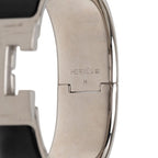 Hermes Clic Clac PM Bracelet Silver Black Metal Enamel
