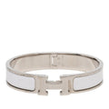 Hermes Clic PM Bracelet Silver White Metal Enamel