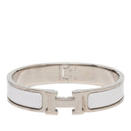 Hermes Clic PM Bracelet Silver White Metal Enamel