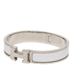 Hermes Clic PM Bracelet Silver White Metal Enamel