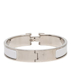 Hermes Clic PM Bracelet Silver White Metal Enamel