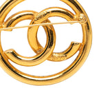 Chanel CC Logo Round Brooch Gold Plated