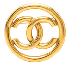 Chanel CC Logo Round Brooch Gold Plated