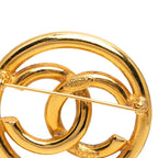 Chanel CC Logo Round Brooch Gold Plated
