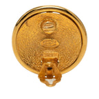 Chanel CC Logo Round Earrings Gold Plated